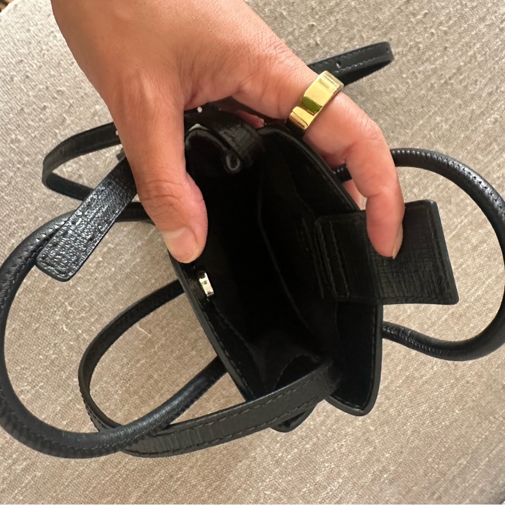 Balenciaga Black Leather Mini Shopping Tote with Adjustable Crossbody - Picture 6 of 9